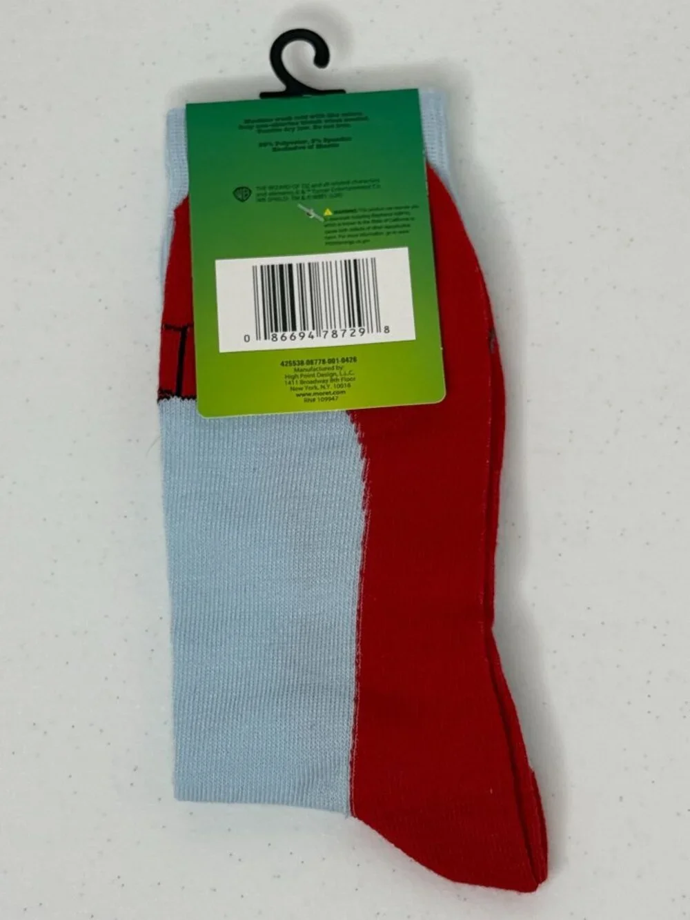 Wizard of Oz Ruby Slippers Crew Socks Adult Unisex NWT